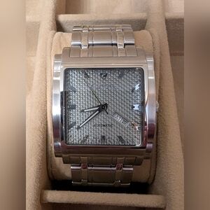 Croton Elegant Silver Rectangular Watch